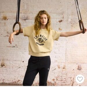 NWT Short Sleeve Champion Sweatshirt, Tan, size Large